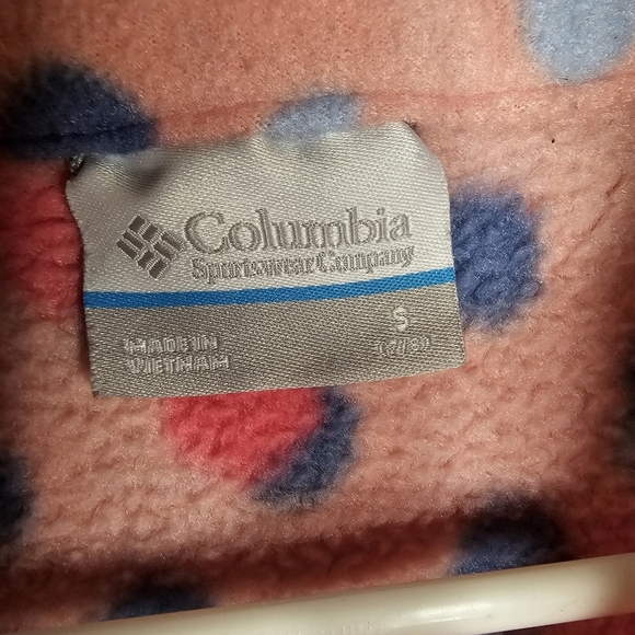 Columbia Fleece Jacket Girls Pink Polka Dots, Small 7/8 - Picture 4 of 6